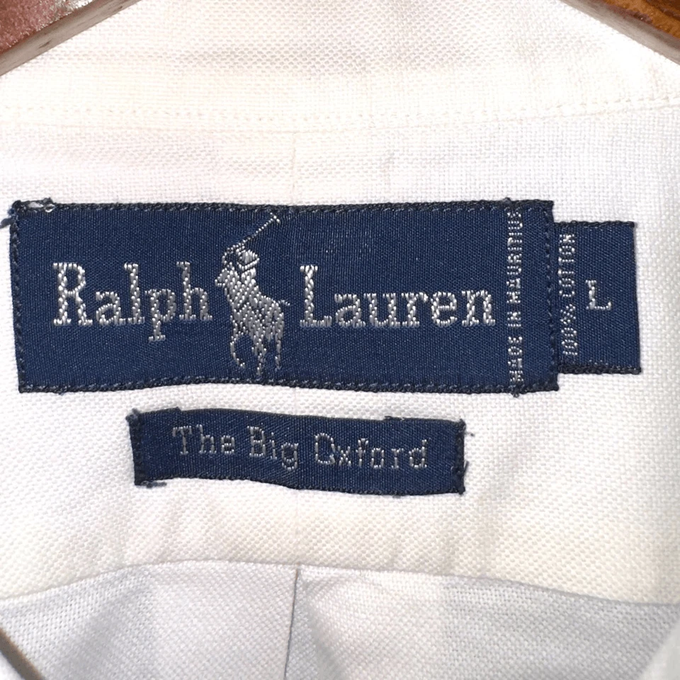 80sPolo Ralph Lauren White The Big Oxford” Shirt Size L - Image 2 of 4