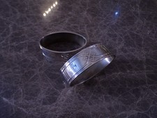 Robbe & Berking ARCADE coppia grandi anelli per tovaglioli in argento 150 OTTIMI!