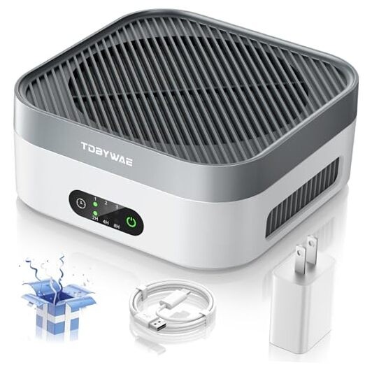 True HEPA Air Purifier for Home - Filters Pet Dander, Smoke, Grey White 1 Pack-image