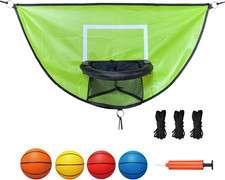 Trampoline Basketball Hoop, with Pump and 4 Mini Balls, Easy to Install