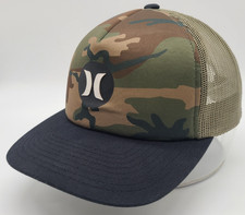 Hurley Camo Snapback Foam Trucker Hat Cap Mesh Back