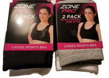 LOT 4 Bras Zone Pro 2 pack ladies total comfort tank style sports bra size 2X