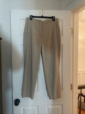 Nine West Size Ten Tan/Pink Patterned Pleated Work Slacks