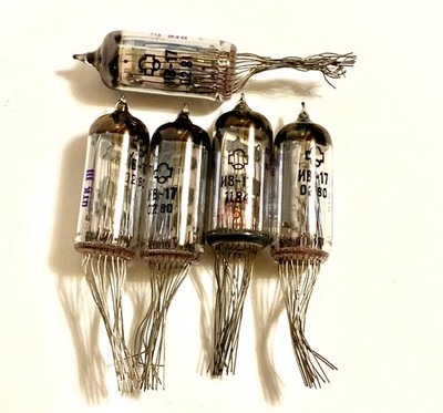 4pcs IV-17 (ИВ-17) VFD nixie tube clock multi-segment indicator symbol Ussr Nos