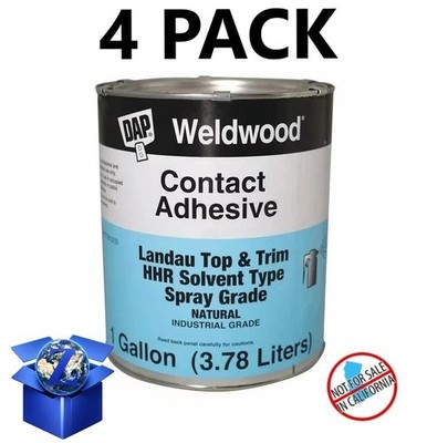 DAP Weldwood Contact Cement Adhesive - Landau Top HHR Solvent Spray 1 Gal 4 Pack