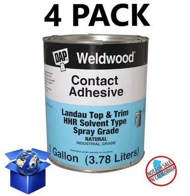 #ad Dap Weldwood Contact Cement Adhesive Landau Top HHR Solvent Spray 1 Gal 4 Pack $214.50