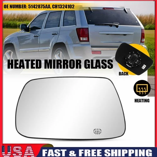 Fit NEW 2005-2010 Jeep Grand Left Cherokee Driver Heated Side Mirror Glass Door