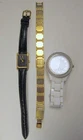 Fossil Seiko Bill Blass Women's Watch Lot Gold Leather White With Bling Vintage