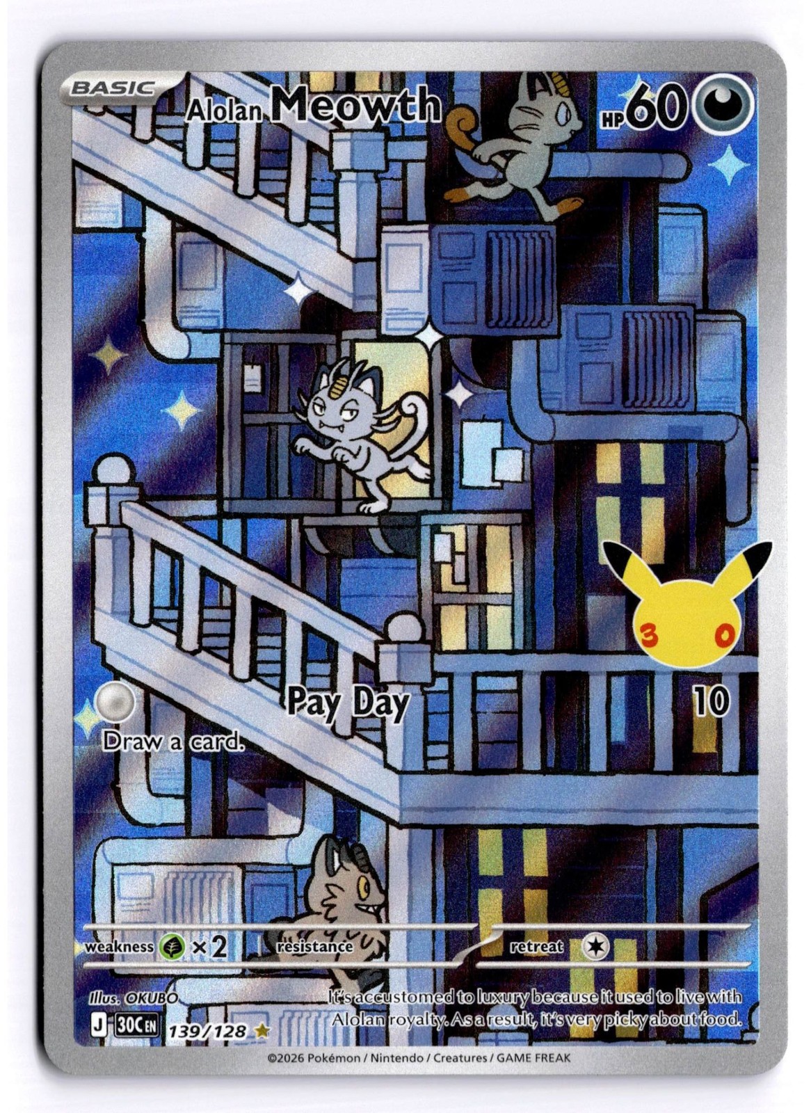 Alolan Meowth Holofoil [30C - 139/128]