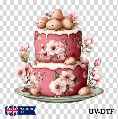 Ostertorte UV DTF Aufkleber - Glas Laptop Becher Wand Tasse lo315