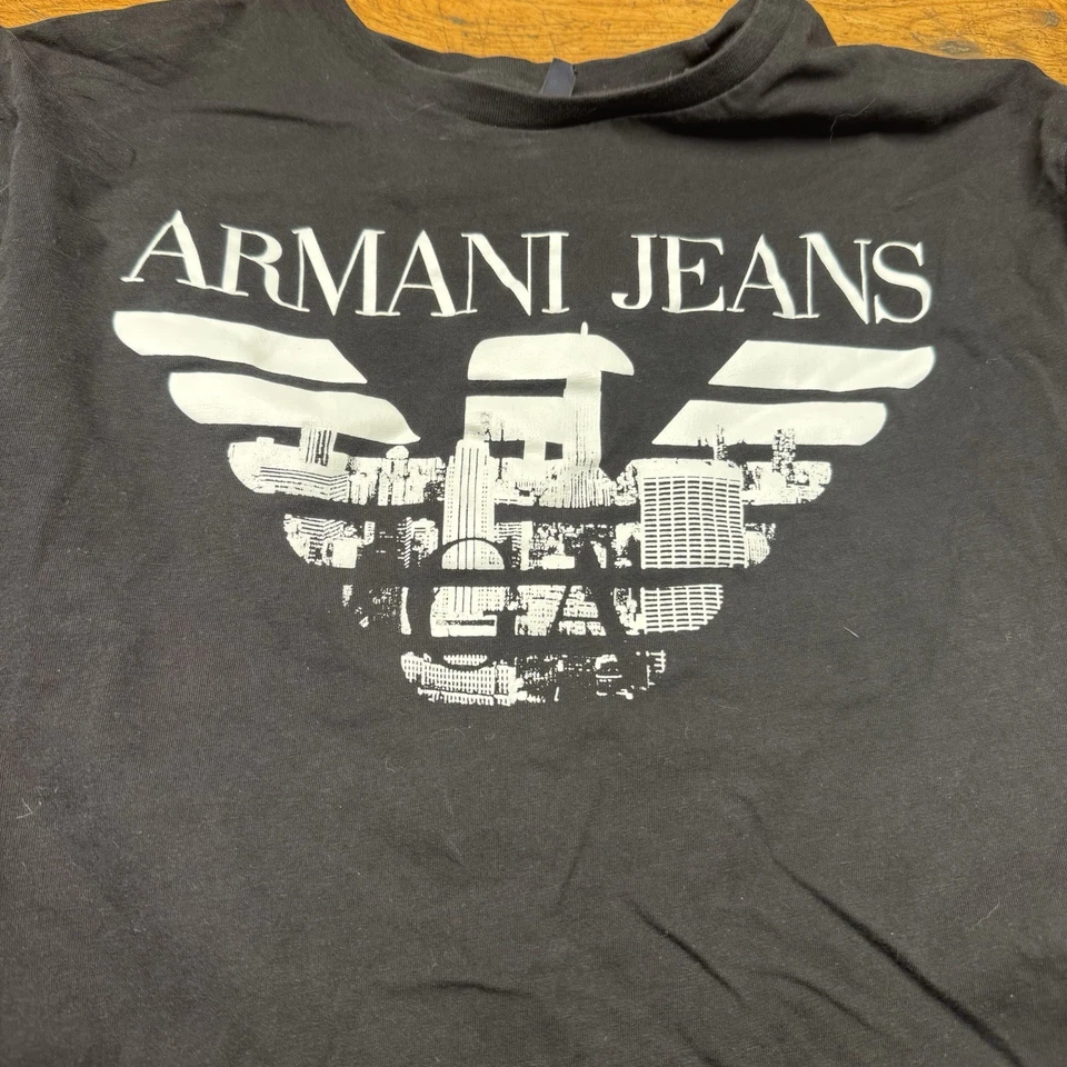 Lot Of 2 Armani Jeans T Shirts Boys XL Black/red Short Sleeve Graphic Logo - Image 3 of 4