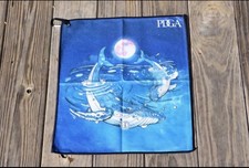 new Whale Towel with clip disc golf PDGA 17.5&rdquo; x 15.5&rdquo;