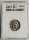 1938-D/D ANACS MS64 Near Gem BU Buffalo Nickel - Lustrous, Original White Holder