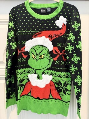 Men's Dr. Seuss The Grinch Sweater - Green/Black M