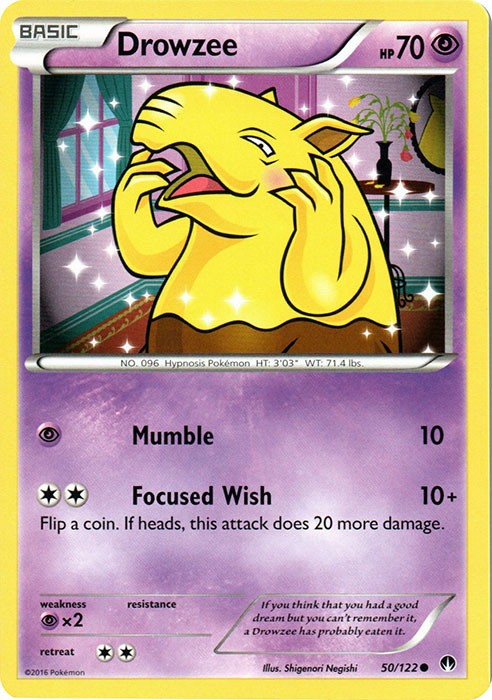 Drowzee - 50/122 - Common (Lp) BREAKPoint - Psychic Pokémon