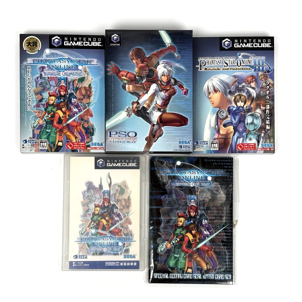 PSOトリロジー エピソード1＆2プラス+エピソード3 BOX付き Phantasy Star Online I & II + III Trilogy Set Trial Postcards