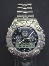 Eric Chevillard Analog Digital Wristwatch Stainless Steel Men's Multifunction