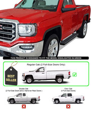 5  Black Running Boards for Chevy Silverado GMC Sierra 1500 2500 Regular Cab