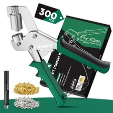 Professional Grommet Tool Kit with 3/8 Inch Eyelets - Heavy Duty Metal Gromme...