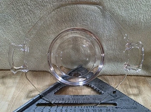 Vintage Pink Depression Glass Octagon Pedestal Stand Plate