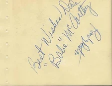 Babe McCarthy + 4 Signed Vintage Album Page Memphis Pros