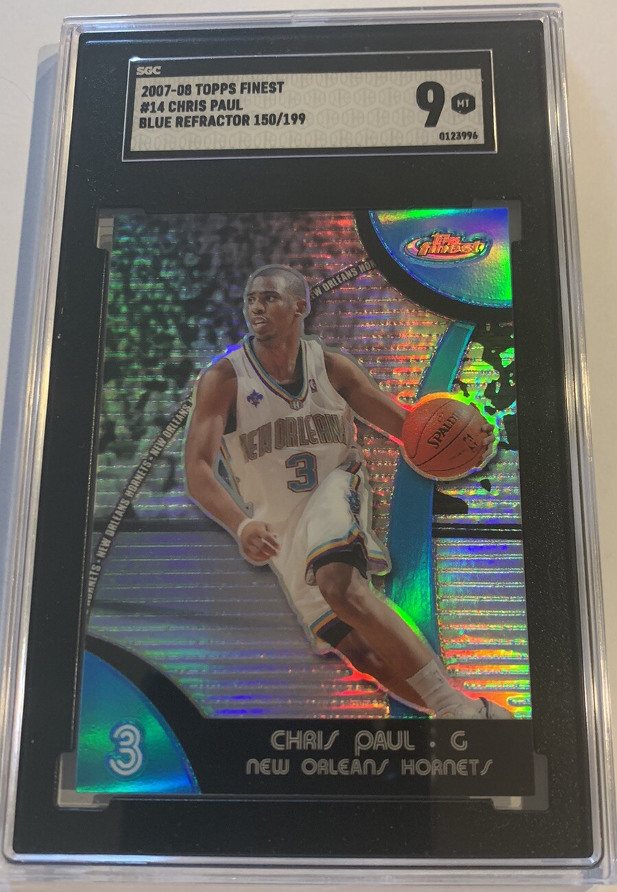 Chris Paul 2007-08 Topps Finest Blue Refractor /199 SGC 9 Mint SP Hornets