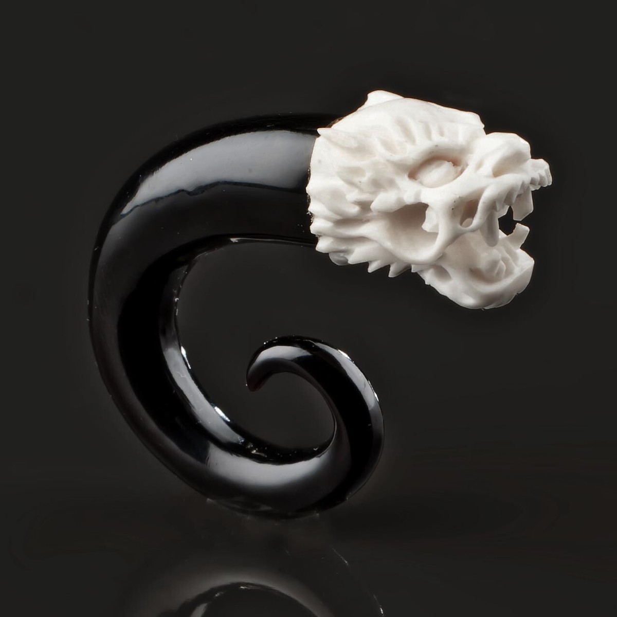 Orecchini In Corno Nero Fatto A Mano - Design A Spirale Tribale E Bohémien - Foto 7