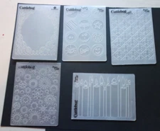 Lot 5 Cuttlebug EMBOSSING FOLDERS Holidays Fleur de Lis Snowflakes Halloween Fra