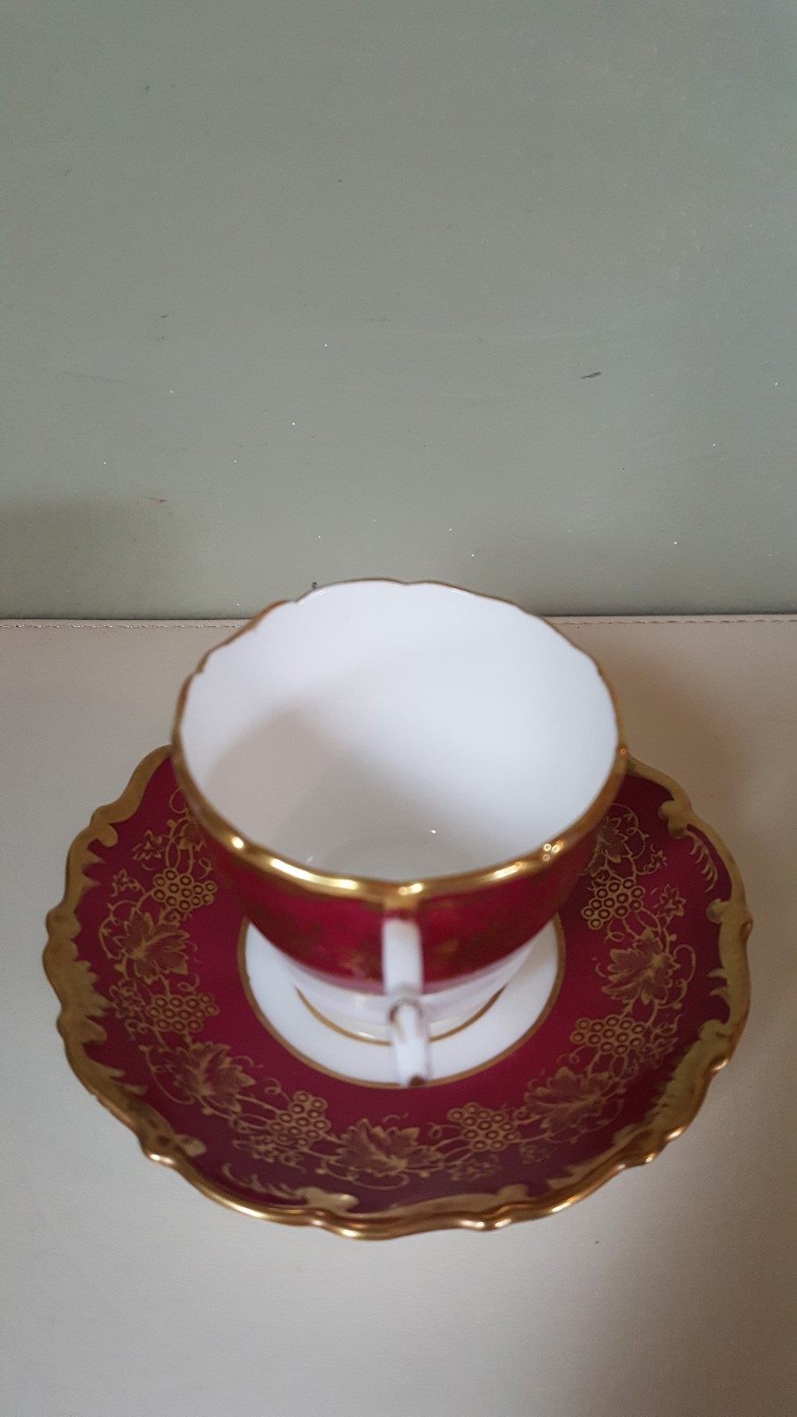 Antique Coalport Hazelton Red Maroon Bone China Demitasse Cup & Saucer eBay