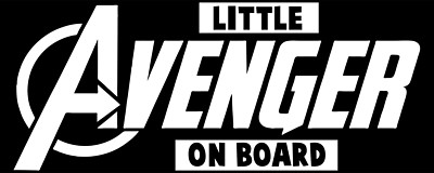 Avengers Decal - Little Avenger On Board (5 x 2 inches) Marvel Avengers