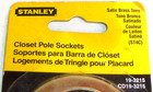 STANLEY CLOSET POLE SOCKETS Satin Brass Tone 19-3215 for 1-3/8" pole New Old Stk — photo 2