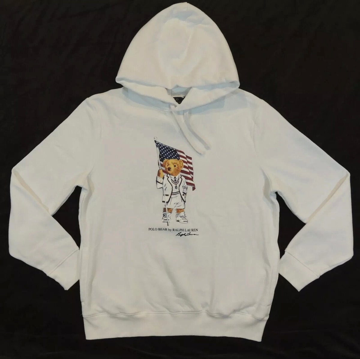 Ralph Lauren USA国旗刺繍パーカー　白　Sサイズ Polo Ralph Lauren USA US American Flag Bear ECOFAST Fleece Hoodie