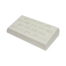 5 PC Beige Linen Wrapped Cufflink Ring Tray 18 Slot 8" x 4" For Jewelry Display