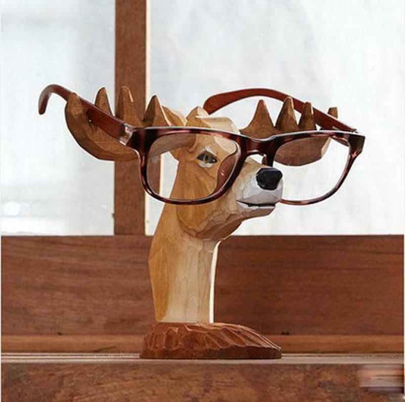 Handmade Carved Wooden Horse Head Eye Glass Holder wood Glas