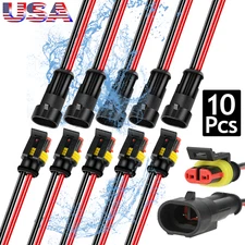 2Pin Way Car Waterproof Male Female Electrical Wire Cable Connector 20AWG（5 Kit)