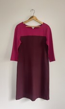 Talbots Women’s Color Block Shift Dress Knit Soft Stretch Size 6 Maroon Pink
