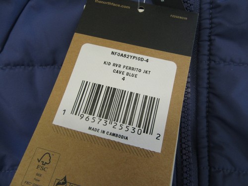 THE NORTH FACE KIDS REVERSIBLE PERITO JACKET SIZE 4 NF0A82YPIOD-4 CAVE BLUE - Picture 12 of 12