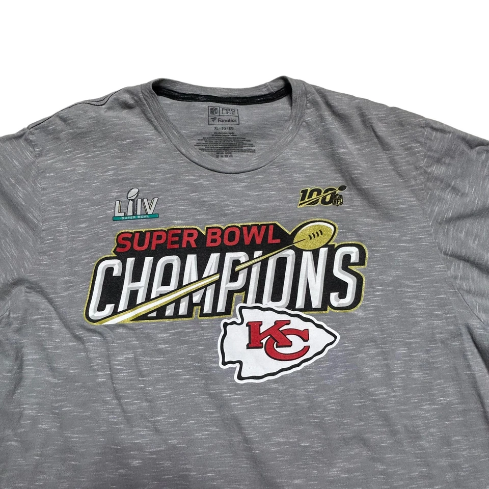 Camisa Fanatics Kansas City Chiefs Adulto XL Super Bowl LIV Champions Gris Para Hombre Foto 2 de 4