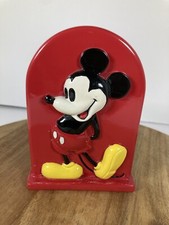 Vintage Mickey Mouse Red Disney High Relief Toothbrush Holder RETIRED HTF