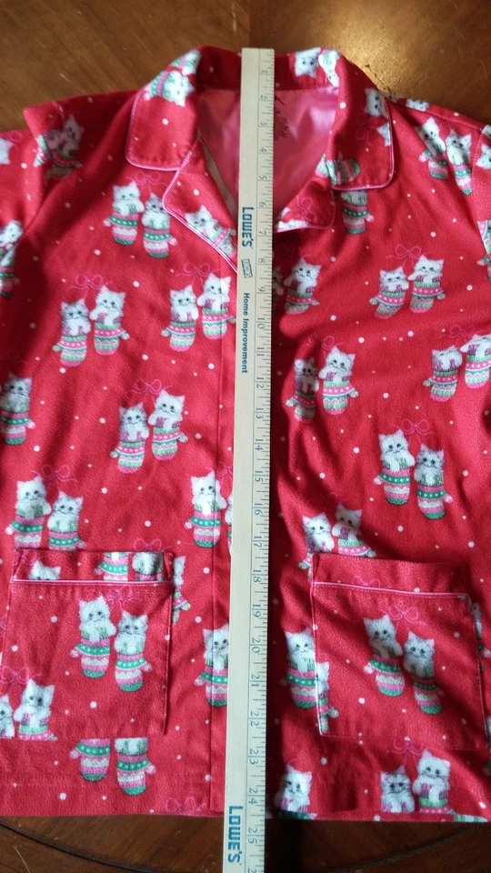 NICK & NORA Gatitos Mitones FLANELA PIJAMA TOP CAMISA SOLO Niñas Grande 10/12 Foto 4 de 4