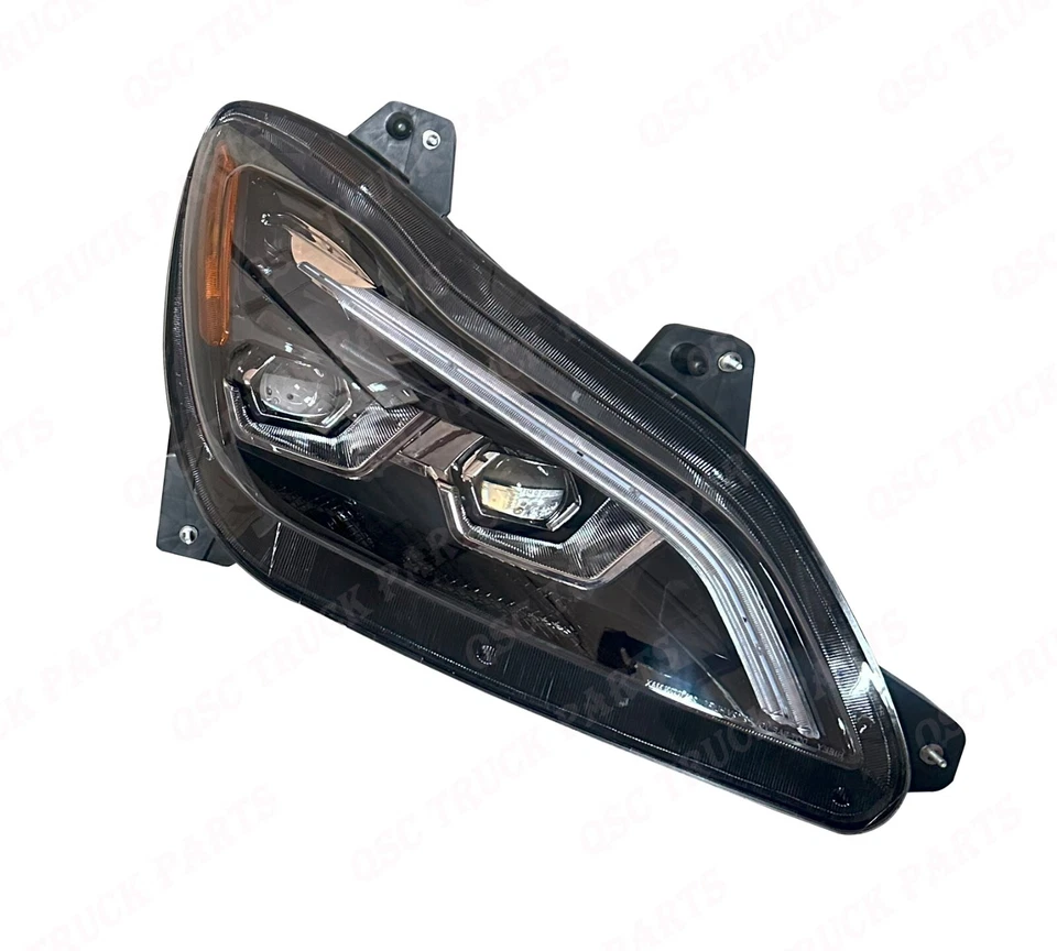 Conjunto de faros QSC Full LED negros derecho para Kenworth T680 2022+ Next Gen Foto 4 de 4