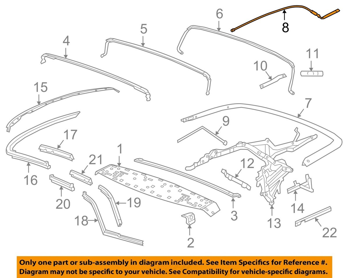 GM OEM 19-23 Camaro ConvertibleSoft Top Frame Components-Cable