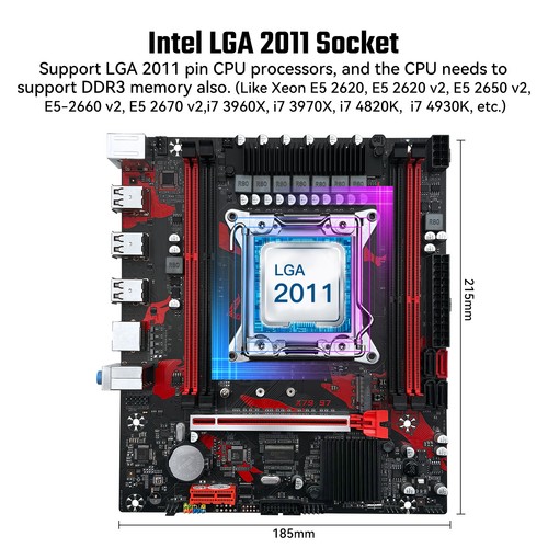 For JUXIESHI X79 S7 LGA2011 Motherboard 4 x DDR3 ECC/NON-ECC RAM, M.2, PCI-E 3.0