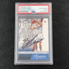 2014-15 Panini Prestige #101 Steven Adams Signed Card Auto PSA/DNA Slabbed Thund