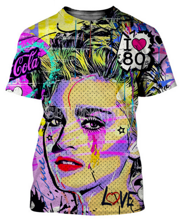 Madonna shirt 3d,, 3D Printing all ,shirt 3d Men shirt 3d