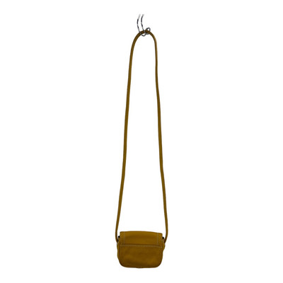 Tignanello Womens Crossbody Bag Yellow Gold Pebbled Leather Magnetic Flap Small