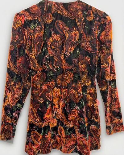 Damen Samt Blumen Jacke Gr. S schwarz Fee Velour Boho Hippie NEU WORK SHOP - Bild 5 von 14