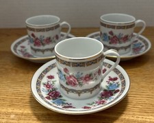 VINTAGE 3 PIECE DEMITASSE TEACUP AND SAUCER SETS