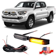 2PCS Smoked Amber LED Front Grille DRL Running Lights For 2012-up Toyota Tacoma