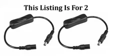 2 each 12V DC Power Cable Female to Male Connectors 30cm with Switch 2.1mmx5.5mm